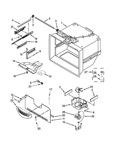 Freezer Liner Parts Diagram and Parts List for MBB1957FEE00  Maytag Refrigerator