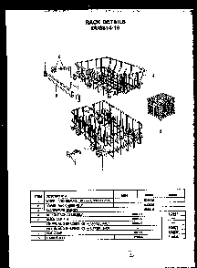 Rack Details Diagram and Parts List for DUS314-19 MN02 Caloric Dishwasher