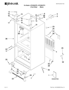 Cabinet Parts Diagram and Parts List for JFC2290VPY2  Jenn-Air Refrigerator