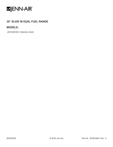 Cover Sheet Diagram and Parts List for JDS1450CDS1  Jenn-Air Range