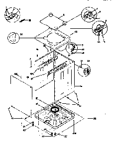 Top And Cabinet Diagram and Parts List for 41799680200  Kenmore Washer Dryer Combo