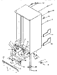 Drain System And Rollers Diagram and Parts List for SSD25SL-P119042WL  Amana Refrigerator
