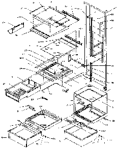 Refrigerator Shelving And Drawers Diagram and Parts List for SZDE27N-P1162202W  Amana Refrigerator