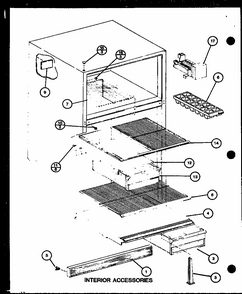 Interior Accessories (tm16h/p7711001w) (tm16h/p7711002w) (tm16h1/p7711027w) Diagram and Parts List for TM18H-P7711005W  Amana Refrigerator