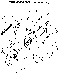 8 Cubecompact Ice Maker Diagram and Parts List for TXI22R-P1168004W  Amana Refrigerator