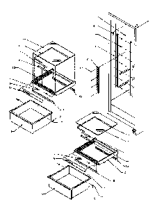 Refrigerator Shelving & Drawers Diagram and Parts List for SPD22NL-P1181306WL  Amana Refrigerator
