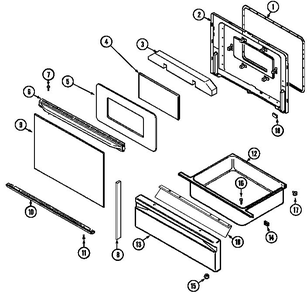 Door - Drawer Diagram and Parts List for CGS1750AD*  Maytag Range