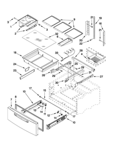 Shelf Parts Diagram and Parts List for MFX2571XEW3  Maytag Refrigerator
