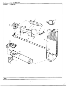 Gas Carrying Diagram and Parts List for 8430A REV E Norge Dryer