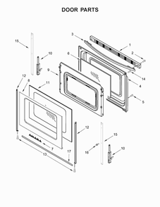 Door Parts Diagram and Parts List for AGR6303MFS0  Amana Range