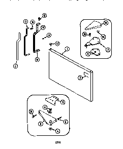 Freezer Outer Door Diagram and Parts List for MTF2155BRN  Maytag Refrigerator