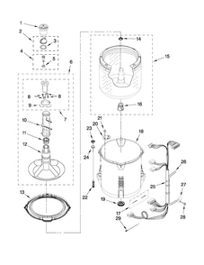 Basket And Tub Parts Diagram and Parts List for MVWC200XW1  Maytag Washer