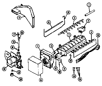 Optional Ice Maker Diagram and Parts List for NT173MW DC24C Norge Refrigerator