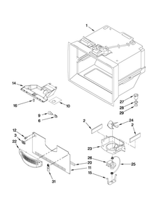 Freezer Liner Parts Diagram and Parts List for MBB1953XEW2  Maytag Refrigerator