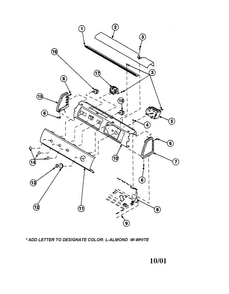 Graphic Panel, Control/controls Diagram and Parts List for LW6153LB-PLW6153LBA  Amana Washer