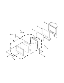 Lower Oven Door Parts Diagram and Parts List for MEW7627DE01  Maytag Wall Oven