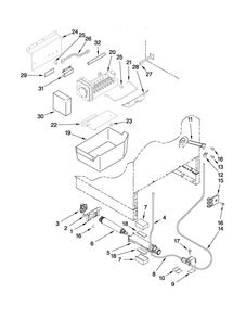 Icemaker Parts Diagram and Parts List for JUD248CWRS00  Jenn-Air Refrigerator