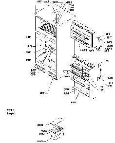 Door,  Hinges And Accessories Diagram and Parts List for TGI21VW-P1310901WW  Amana Refrigerator