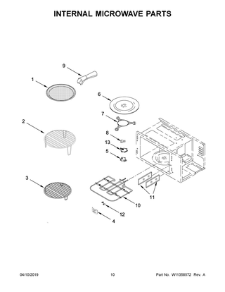 Internal Microwave Parts Diagram and Parts List for JMC2430IM01  Maytag Microwave