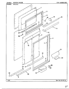 Inner Door Diagram and Parts List for 19694  Maytag Refrigerator