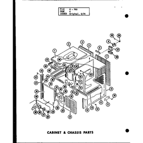 Cabinet & Chassis Parts 1 Diagram and Parts List for D54475-1 P54475-1C Amana Air Conditioner