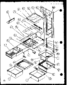 Ref Shelving And Drawers Diagram and Parts List for 36538-P1121904WL  Amana Refrigerator