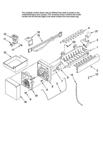 Icemaker Parts, Optional Parts Diagram and Parts List for ABB2227VEB10  Amana Refrigerator