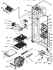 Freezer Shelving Diagram and Parts List for SXD25A-P1162436W  Amana Refrigerator