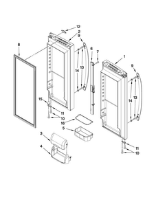 Refrigerator Door Parts Diagram and Parts List for AFD2535FES9  Amana Refrigerator