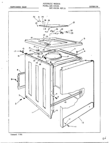 Exterior Diagram and Parts List for 6416A REV A Norge Washer