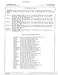Refrigeration-screw Description Abbrev Diagram and Parts List for 22494-OA  Admiral Refrigerator