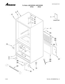 Cabinet Parts Diagram and Parts List for ABB192ZDEW5  Amana Refrigerator
