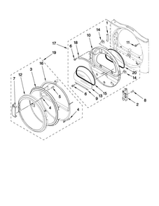 Part Location Diagram of WPW10371564 Whirlpool Door