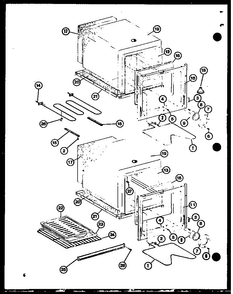 Oven Cavity Diagram and Parts List for AO-24SC-P85567-5S  Amana Wall Oven