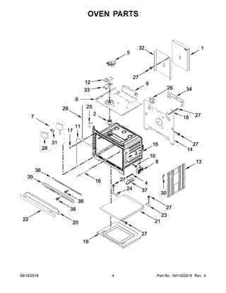 Oven Parts Diagram and Parts List for JJW2830DS03  Maytag Wall Oven