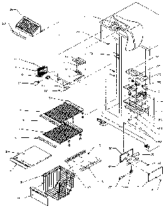 Freezer Shelving And Refrigerator Light Diagram and Parts List for SXD27N-P1162411W  Amana Refrigerator