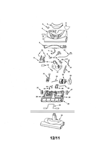 Part Location Diagram of KC47AGJ3R01 Whirlpool Vacuum handle release pedal