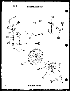 100 Series Compact Interior Parts Diagram and Parts List for ES108-2HL P67231-22R Amana Air Conditioner