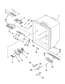 Refrigerator Liner Parts Diagram and Parts List for AFD2535FES8  Amana Refrigerator