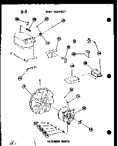 Interior Parts Diagram and Parts List for 11-5J P54336-67R Amana Air Conditioner