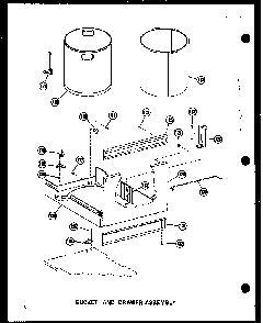 Bucket And Drawer Assembly Diagram and Parts List for SMCD-2 P18011-10T Amana Trash Compactor