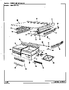 Chest Of Drawers Diagram and Parts List for RB23KA-4AL CG96A Magic Chef Refrigerator