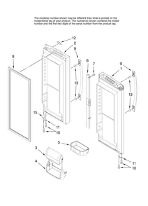 Refrigerator Door Parts Diagram and Parts List for AFB2234WEW10  Amana Refrigerator