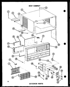 Exterior Parts Diagram and Parts List for 5-SPJM P54360-40R Amana Air Conditioner