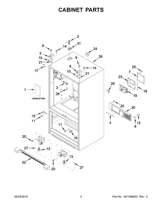 Part Location Diagram of W11308952 Whirlpool Energy Guide