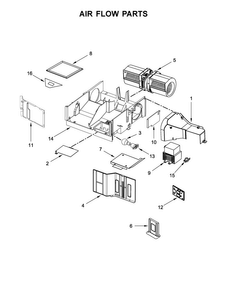 Air Flow Parts Diagram and Parts List for MMV1174FS0  Maytag Microwave