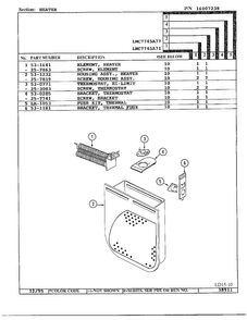 Heater Diagram and Parts List for 7745  Norge Dryer
