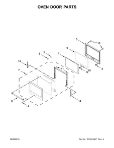 Oven Door Parts Diagram and Parts List for MEW9527FB00  Maytag Wall Oven