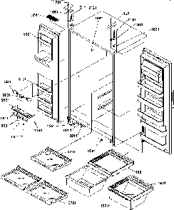 Refrigerator/freezer Shelves, Lights, And Hinges Diagram and Parts List for SCD25TL-P1190426WL  Amana Refrigerator