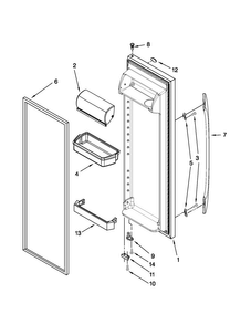 Refrigerator Door Parts Diagram and Parts List for MSD2573VEW00  Maytag Refrigerator